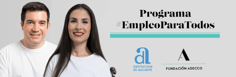 hombre y mujer jóvenes y sonrientes.