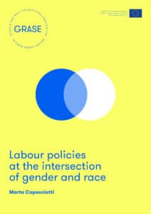 Portada del informe Labour policies at the intersection of gender and race. Marta Capesciotti