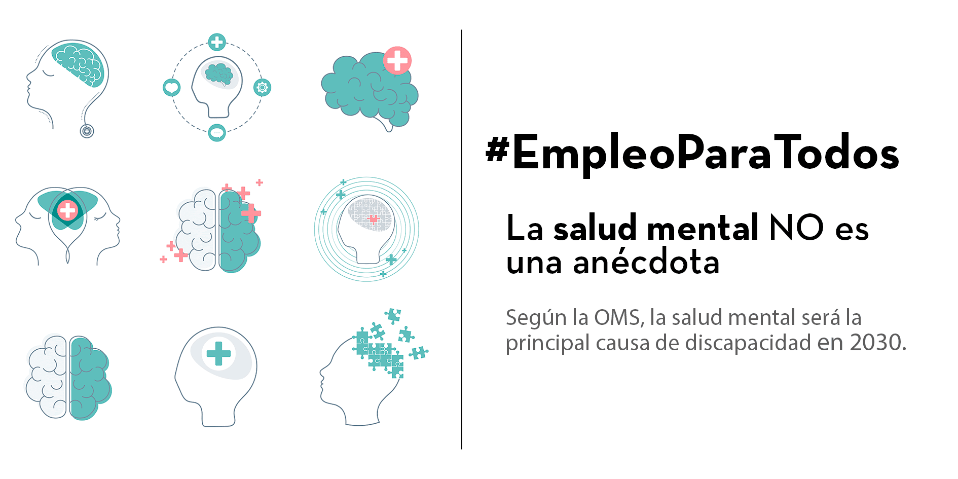 ilustraciones de cerebros que se relacionan con el proyecto de salud mental