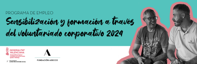 En la imagen aparece un beneficiario de los programas de empleo de la Fundación Adecco y Pedro, técnico de empleo de la Fundación Adecco.