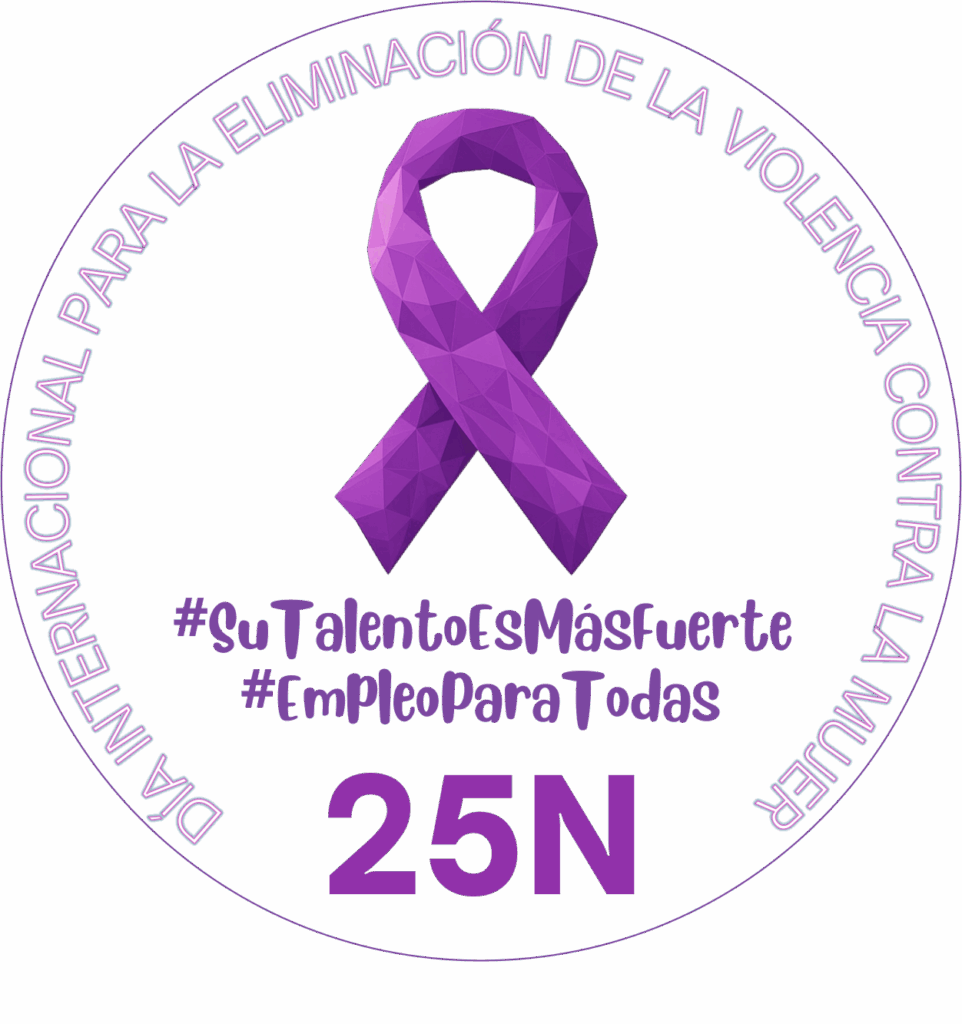 Logo 25N con lazo violeta.