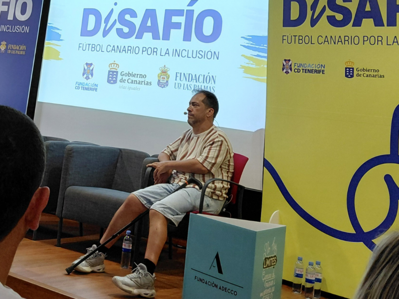 El Langui durante su participación en el congreso El valor del deporte inclusivo en Canarias.