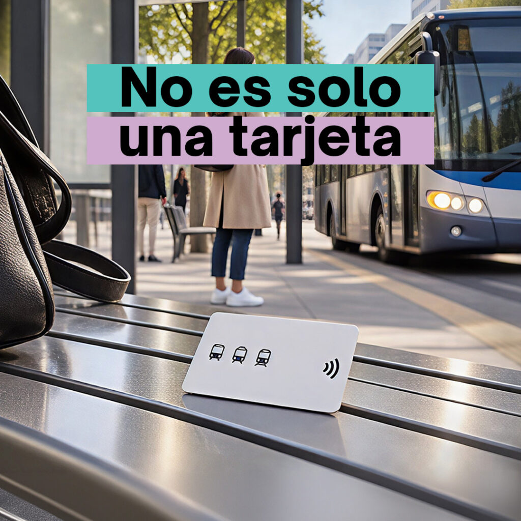 Mujer esperando el bus